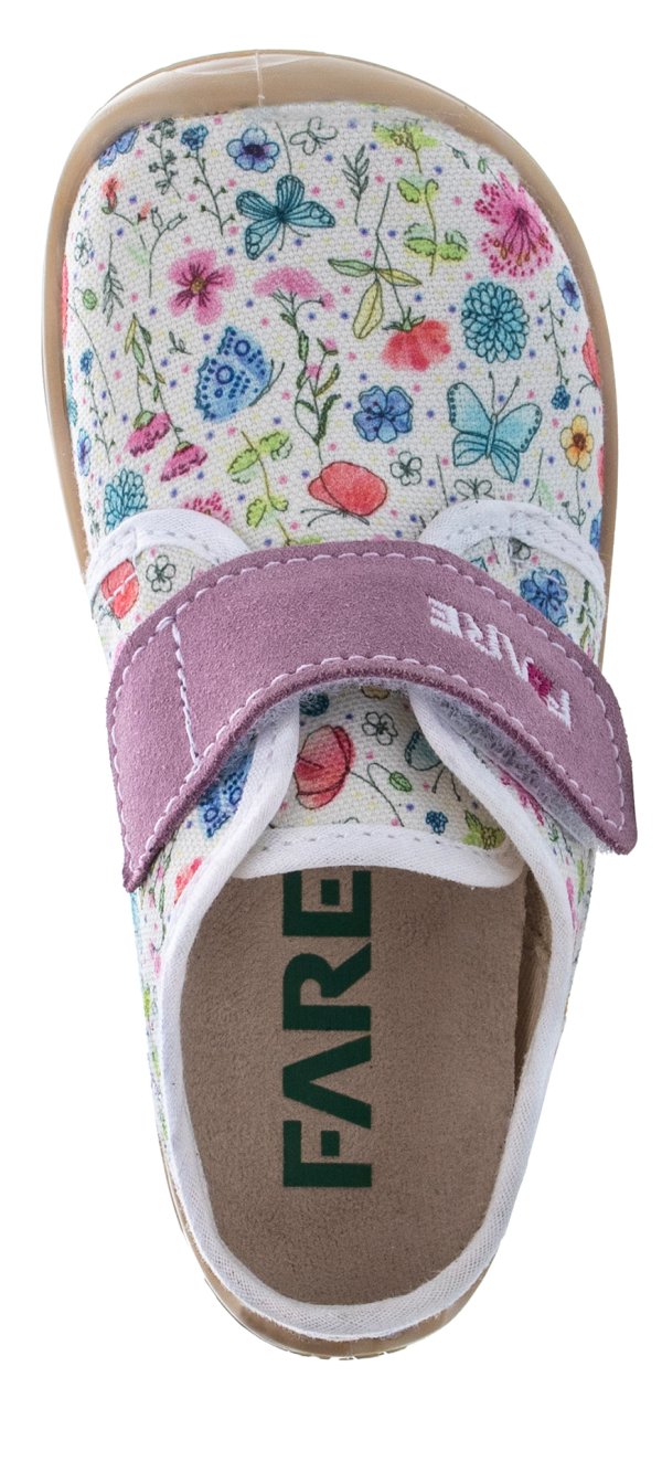 FARE FIRST KIDDY dětské papuče na suchý zip květované