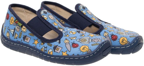 FARE BARE dětské papuče na gumičku modré