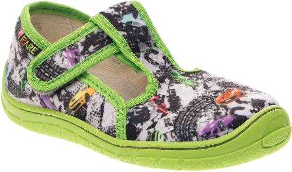 FARE BARE dětské papuče na suchý zip zelené