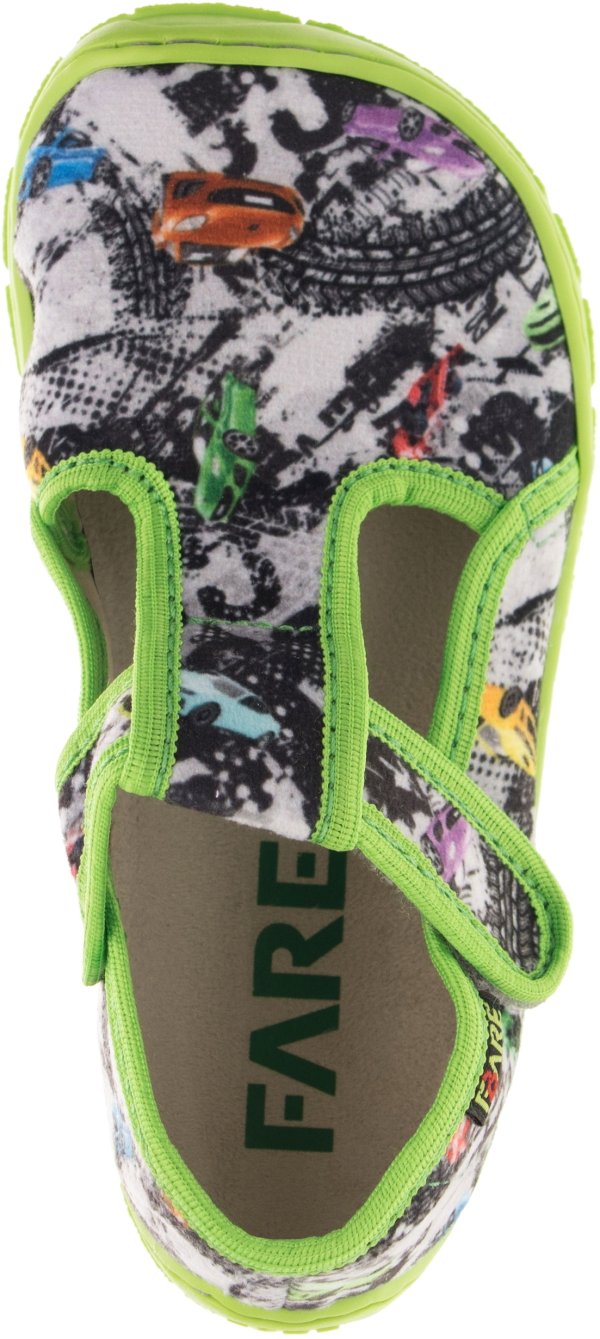 FARE BARE dětské papuče na suchý zip zelené