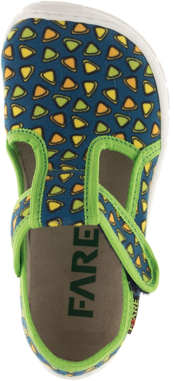 FARE BARE dětské papuče na suchý zip zelené