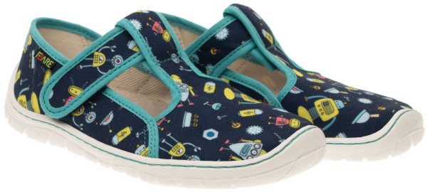 FARE BARE dětské papuče na suchý zip modré