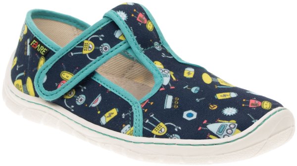 FARE BARE dětské papuče na suchý zip modré