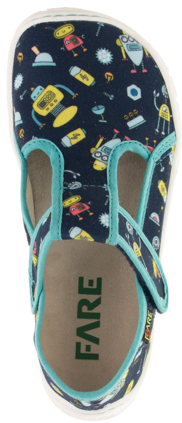 FARE BARE dětské papuče na suchý zip modré