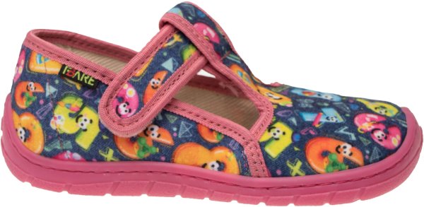 FARE BARE dětské papuče na suchý zip růžové