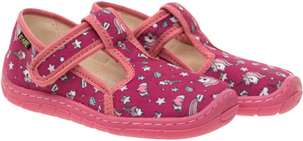 FARE BARE dětské papuče na suchý zip červené