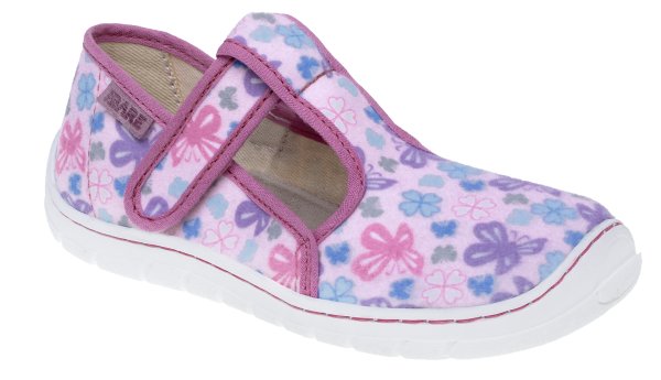 FARE BARE dětské papuče na suchý zip růžové