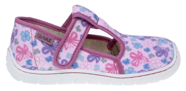 FARE BARE dětské papuče na suchý zip růžové