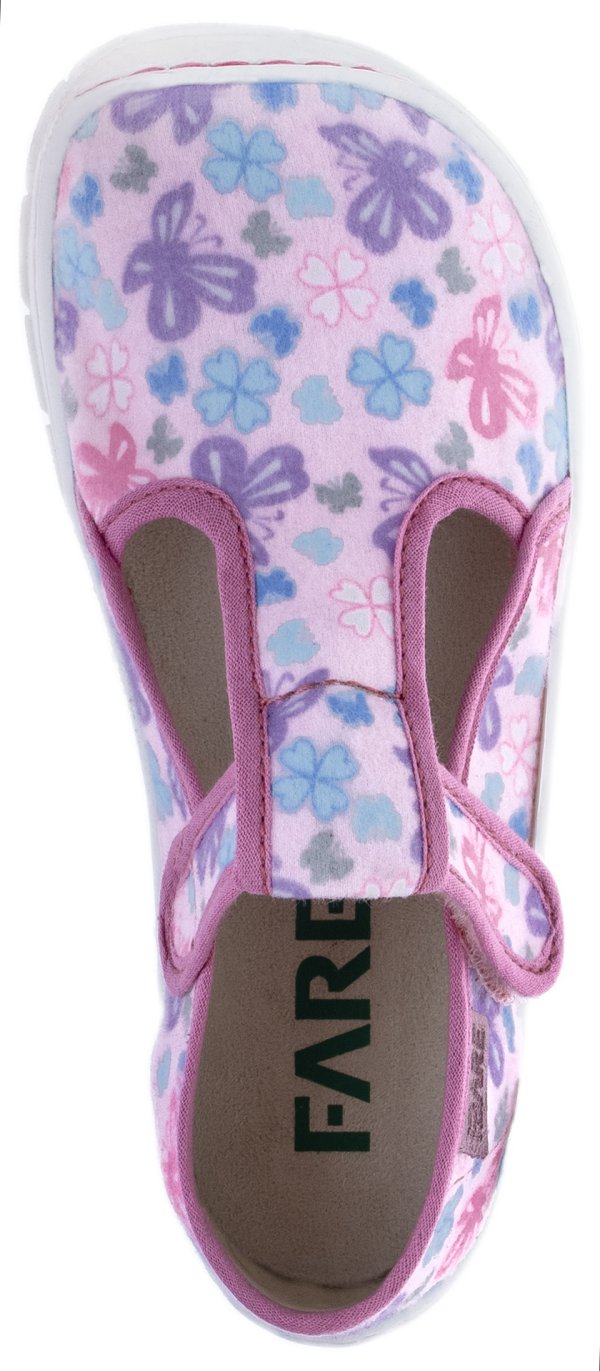 FARE BARE dětské papuče na suchý zip růžové