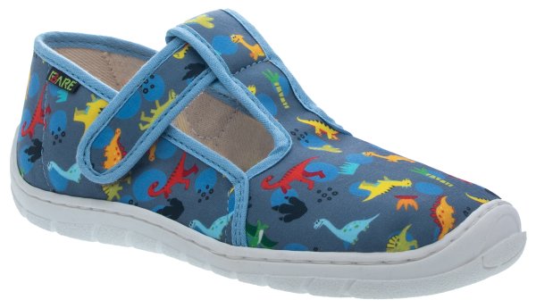 FARE BARE dětské papuče na suchý zip šedé