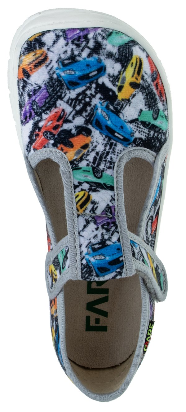 FARE BARE dětské papuče na suchý zip šedé