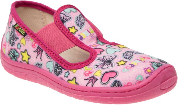 FARE BARE dětské papuče na gumičku růžové