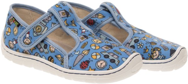 FARE BARE dětské papuče na suchý zip modré