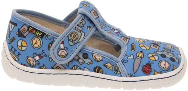 FARE BARE dětské papuče na suchý zip modré