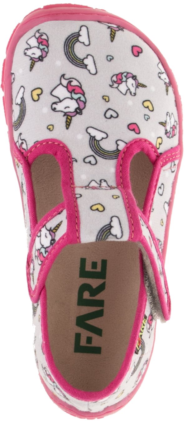 FARE BARE dětské papuče na suchý zip růžové