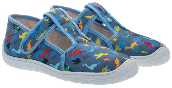 FARE BARE dětské papuče na suchý zip šedé