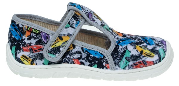 FARE BARE dětské papuče na suchý zip šedé