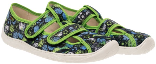 FARE BARE dětské papuče na suchý zip zelené