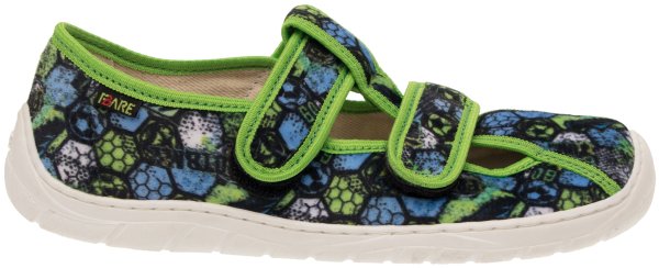 FARE BARE dětské papuče na suchý zip zelené