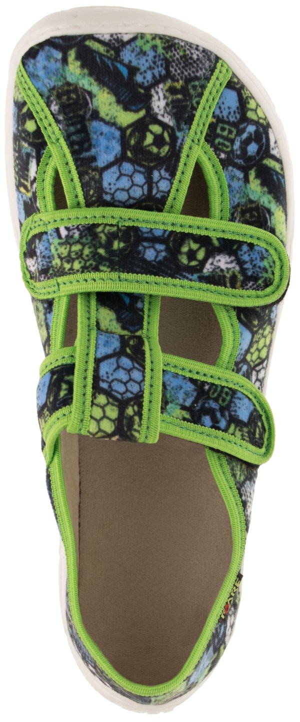 FARE BARE dětské papuče na suchý zip zelené