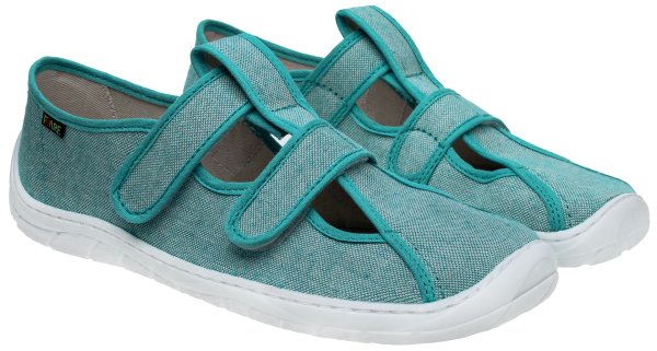 FARE BARE dětské papuče na suchý zip tyrkysové