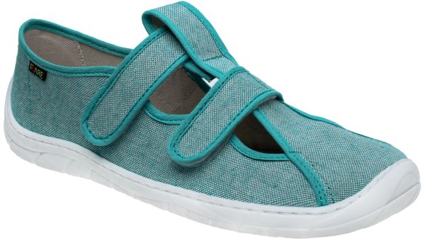 FARE BARE dětské papuče na suchý zip tyrkysové