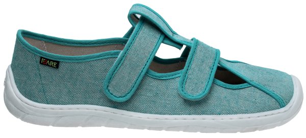 FARE BARE dětské papuče na suchý zip tyrkysové