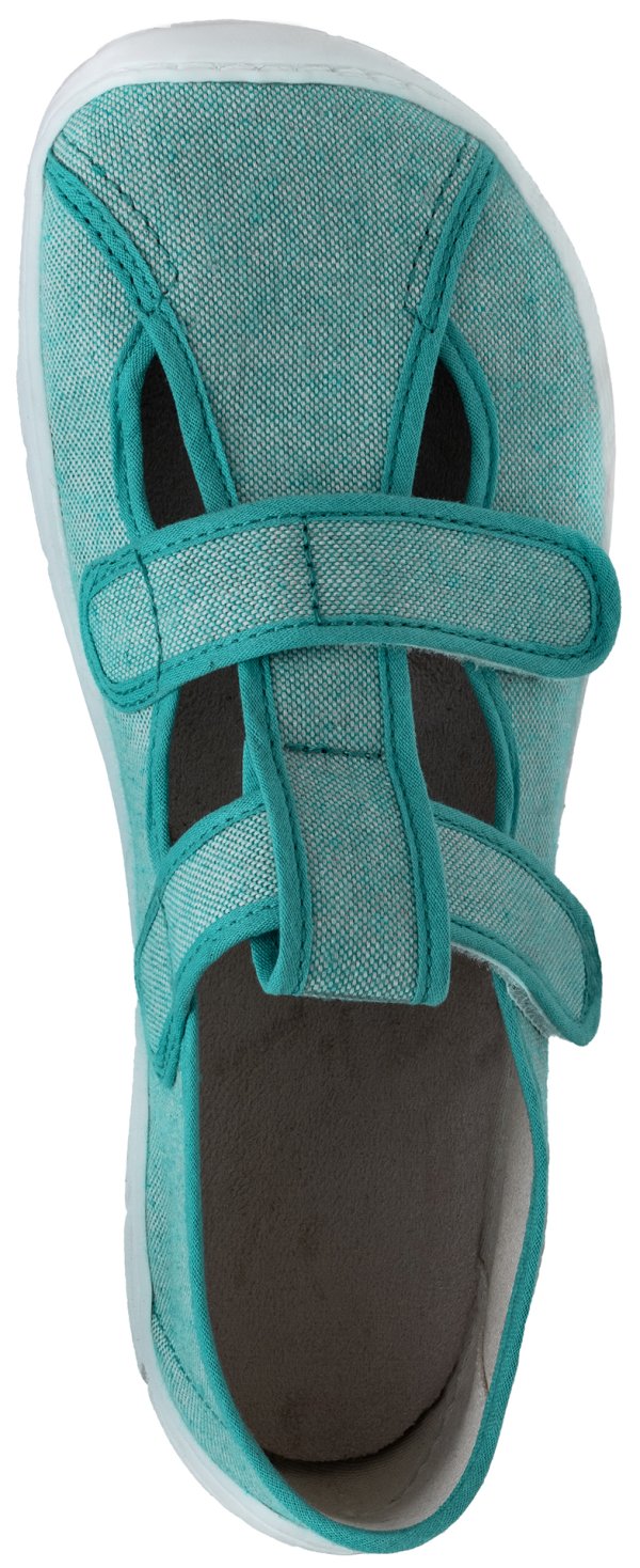 FARE BARE dětské papuče na suchý zip tyrkysové