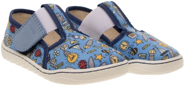 FARE MID-WIDE dětské papuče na suchý zip modré