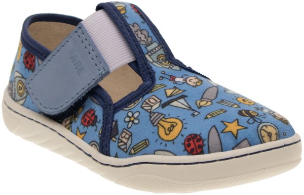 FARE MID-WIDE dětské papuče na suchý zip modré