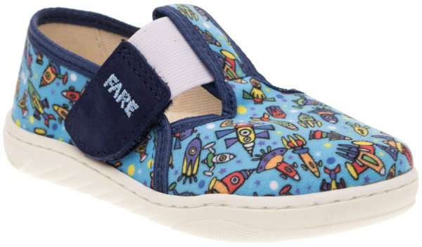 FARE MID-WIDE dětské papuče na suchý zip modré