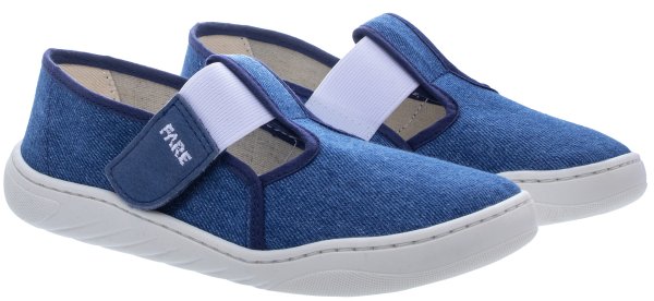 FARE MID-WIDE dětské papuče na suchý zip modré