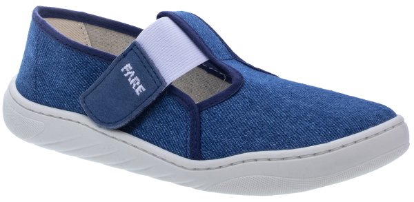 FARE MID-WIDE dětské papuče na suchý zip modré