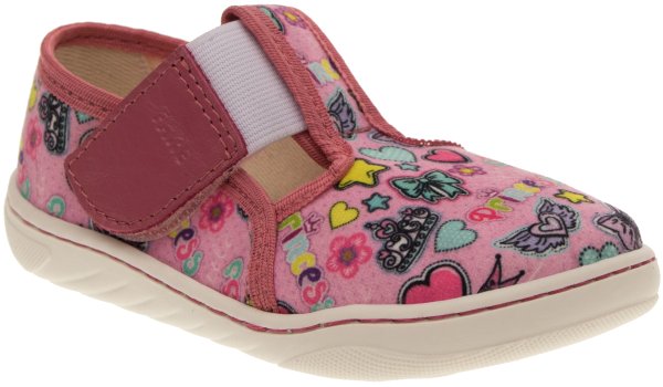 FARE MID-WIDE dětské papuče na suchý zip růžové