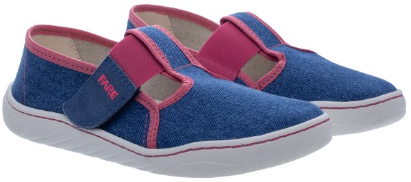 FARE MID-WIDE dětské papuče na suchý zip modré