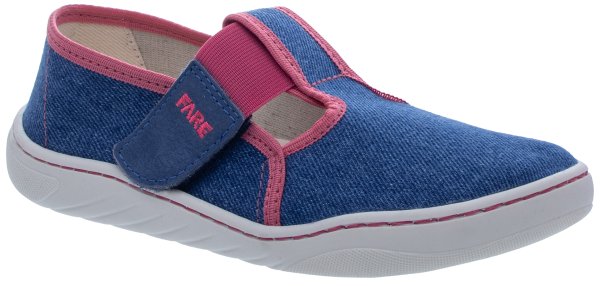 FARE MID-WIDE dětské papuče na suchý zip modré