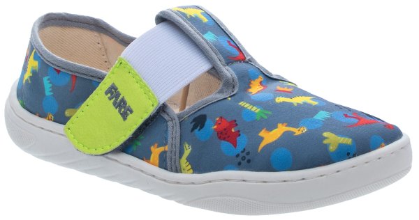 FARE MID-WIDE dětské papuče na suchý zip šedé