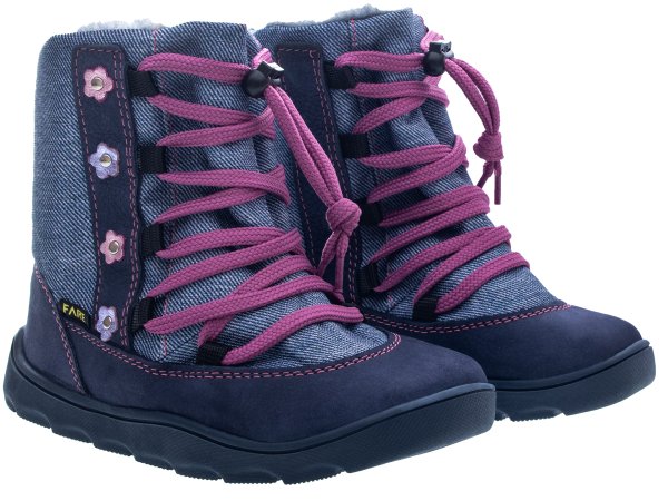 FARE MID-WIDE SNĚHULE dětské zimní nepromokavé boty modré