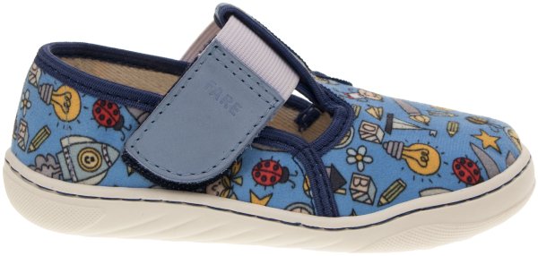 FARE MID-WIDE dětské papuče na suchý zip modré