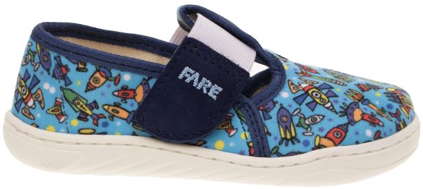 FARE MID-WIDE dětské papuče na suchý zip modré
