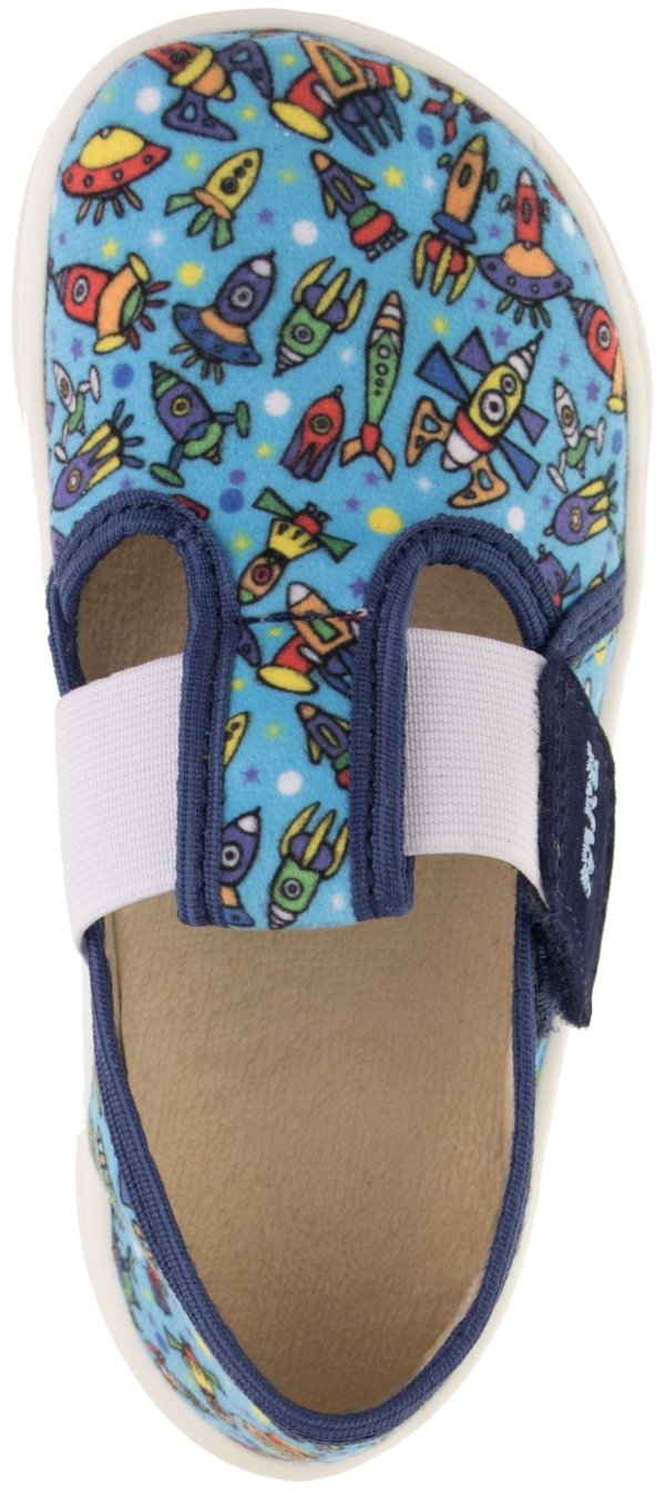 FARE MID-WIDE dětské papuče na suchý zip modré