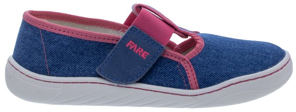 FARE MID-WIDE dětské papuče na suchý zip modré