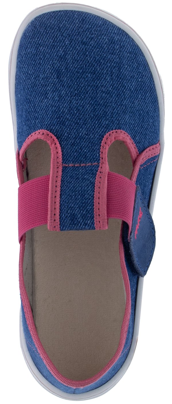 FARE MID-WIDE dětské papuče na suchý zip modré