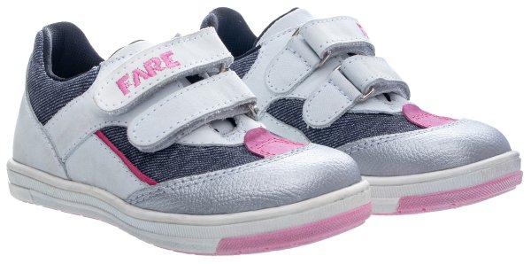 FARE KLASIK dětské celoroční nepromokavé boty bílo-růžové