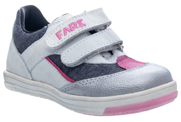 FARE KLASIK dětské celoroční nepromokavé boty bílo-růžové