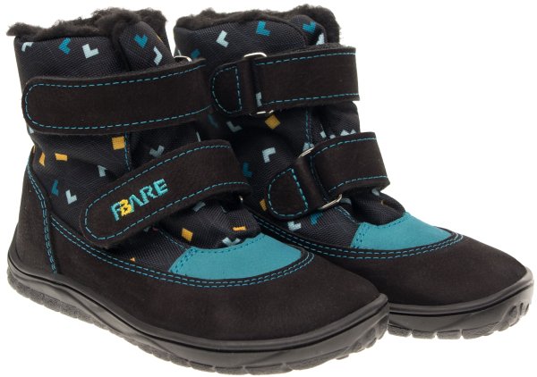 FARE BARE FINKY dětské zimní nepromokavé boty černé