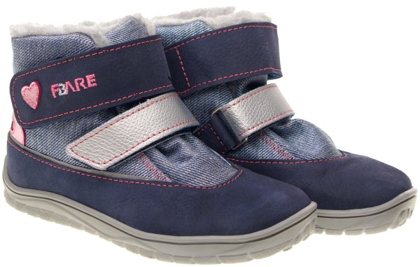 FARE BARE BJORNKY dětské zimní nepromokavé boty modro-růžové