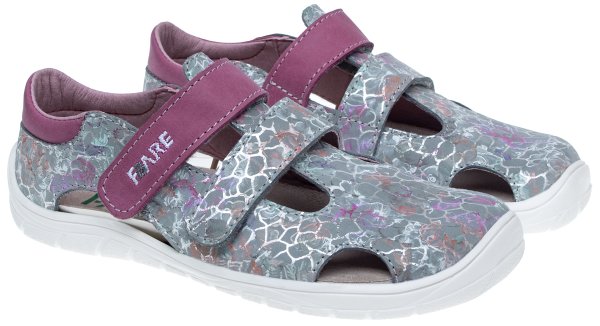 FARE BARE ECONOMIC dětské sandály šedo-růžové