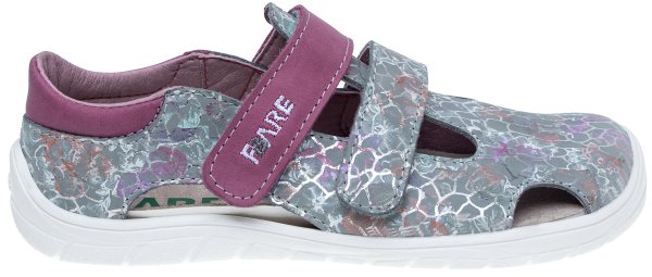 FARE BARE ECONOMIC dětské sandály šedo-růžové