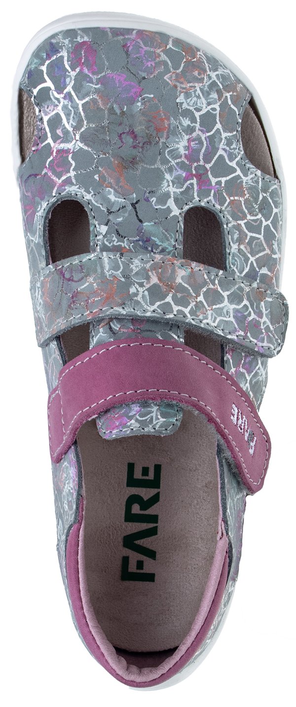 FARE BARE ECONOMIC dětské sandály šedo-růžové